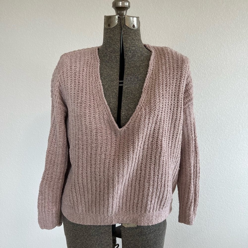 Express Mauve V-Neck Sweater
